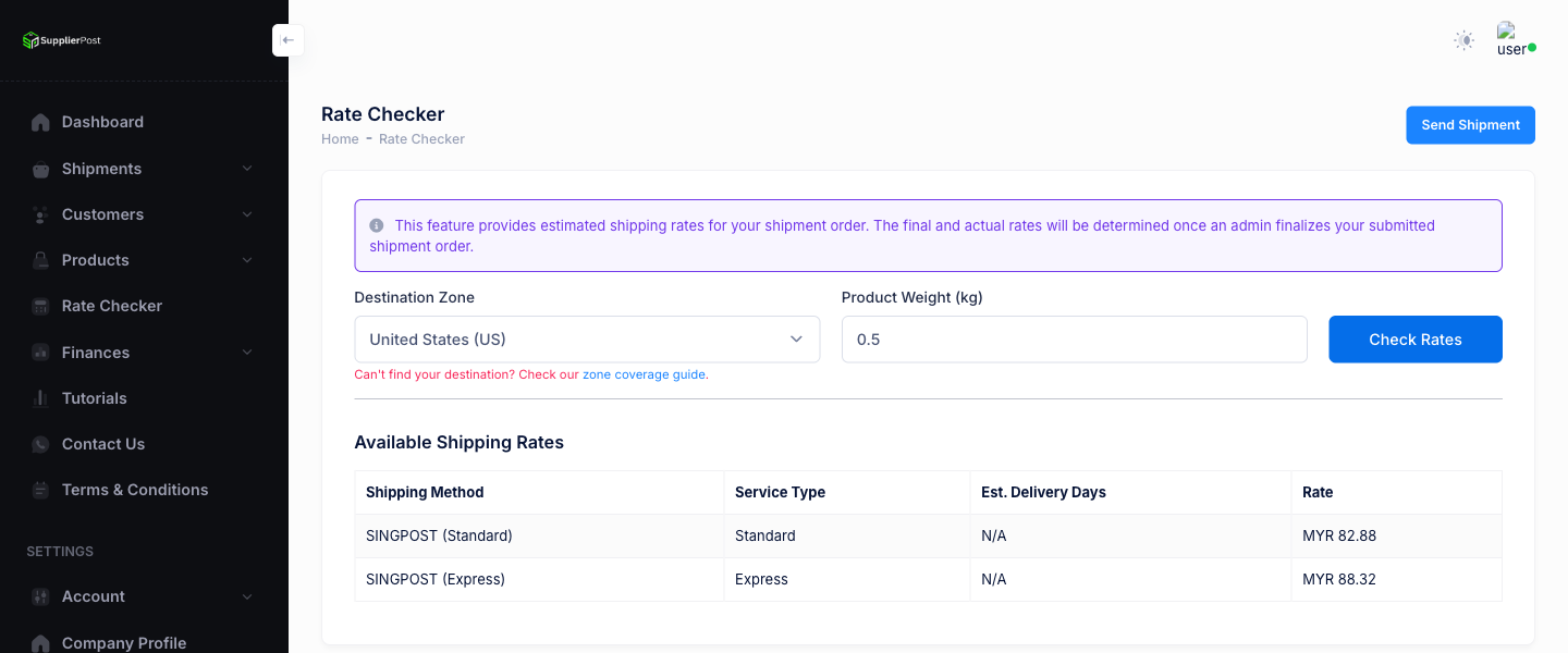 International Shipping